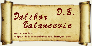 Dalibor Balančević vizit kartica